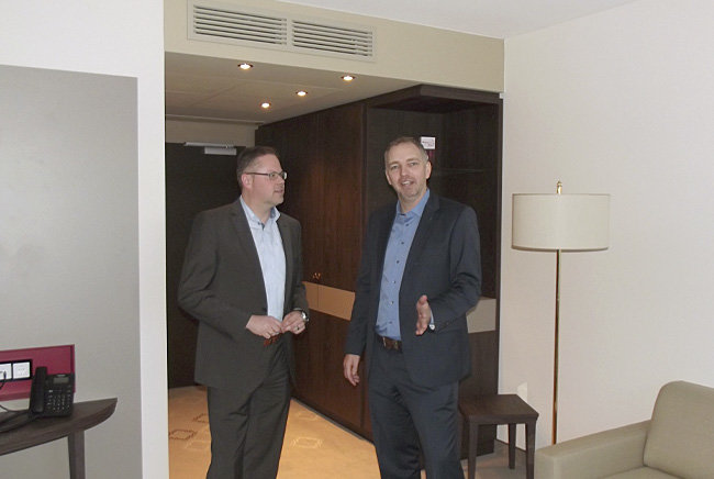 Sascha Klimanskay and Martin Giese at the Hotel Looken Inn in Lingen
