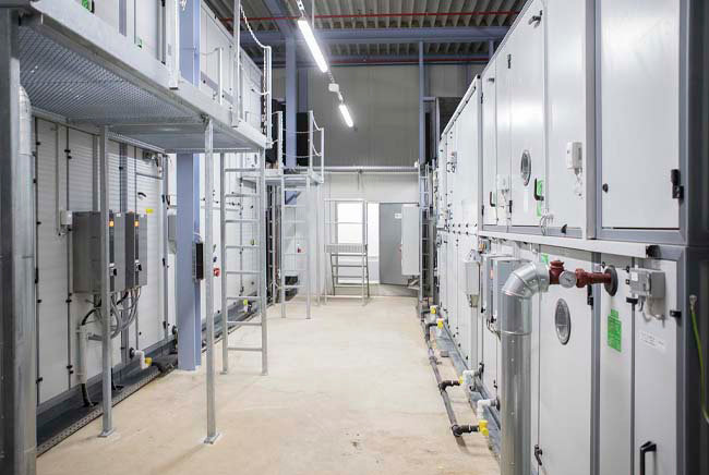 Large air-conditioning units in a technical room